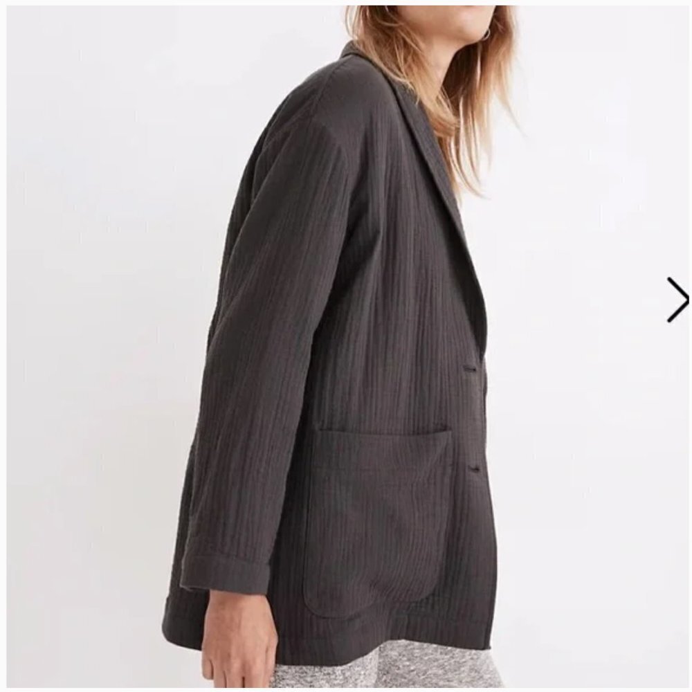 Madewell Grey Lightspun Dorset Single Breasted Slouchy Minimalist Blazer Size S - Picture 4 of 13